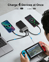 Cargador Portátil NOBIS de 20000mAh y 45W con Cable Desmontable 2C+2A, Batería Externa con Cable Dual Tipo-C, para Teléfono y Portátil