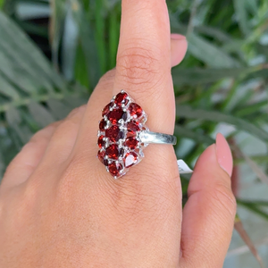 Bague Statement en Grenat 100% Naturel, Meilleure Vente, en Argent Sterling 925, Classique, Personnalisable, Bijou pour Mariages et Fêtes - Product Image 4