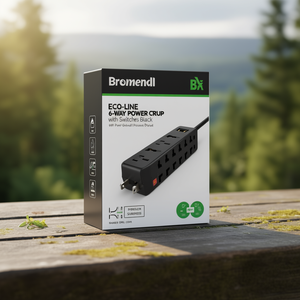 Brennenstuhl Eco-Line 6-Way Power Strip with Switches Black - Product Image 3