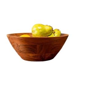 Bol en bois écologique dernier modèle vaisselle en résine de bois poli pour les plats de salade du dîner - Product Image 1