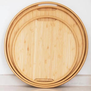 Ensemble de 3 plateaux ovales en bambou de qualité supérieure 40-35-30cm en provenance de Turquie - Product Image 2