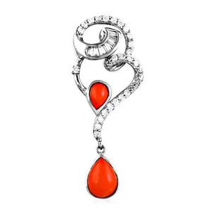 Collier pendentif en émeraude taille princesse plaqué platine et rhodium pour femmes avec chaîne en boîte et accents d'améthyste et de zircon - Product Image 2