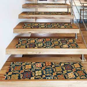 พรมพิมพ์ลายชนเผ่า ดีไซน์โบโฮคิลิม ทันสมัย ทำความสะอาดง่าย สำหรับปูบันได โกเบลน - Product Image 4