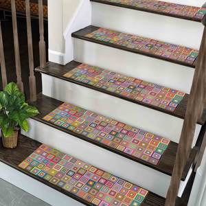 Tapis imprimé à motifs géométriques, tapis d'escalier moderne et coloré pour la décoration de la maison, tapis de marche - Product Image 4