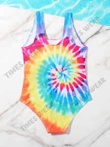 Maillot de bain une pièce teinture par cravate pour filles personnalisé OEM de haute qualité Micro Style Logo personnalisé respirant maternité caractéristiques 6XL adolescent plage - Product Image 2