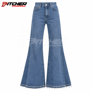 Jeans en denim pour femmes brodés sur mesure, jeans tendance pour les marques de boutiques, production en gros sous marque privée - Product Image 5