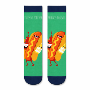 Chaussettes à motif de dessin animé amusant, design original et coloré, mélange de coton, unisexe, chaussettes décontractées, vente en gros, OEM personnalisé - Product Image 1