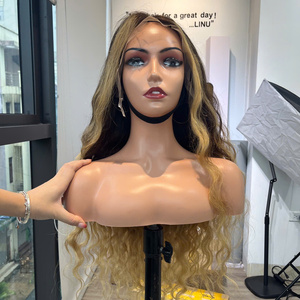 For Virgin Hair Lace Front <b>Long</b> Natural Wave <b>Wig</b> for Women with 250% Density and HD Lace - Product Image 1