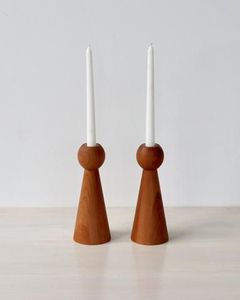 Porte-bougie en bois en forme de pilier, fait main, décoration d'intérieur, support pour centre de table et présentation dans le salon - Product Image 3
