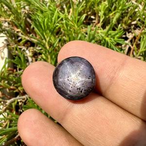 Rubí Estrella Natural Cabujón Rojo Rosado de 6 Rayos, 13-15 Quilates, Gema para Joyería, Suministro Suelto, Raro, con Encerado/Enrasgado de 6 Rayos - Product Image 3