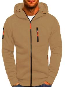 Veste à capuche à manches longues en polaire 100% coton pour hommes, veste de sport à fermeture éclair avec imprimé brodé pour le printemps et l'automne - Product Image 4