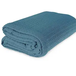 Coperta in cotone tessuto Waffle peso medio buon assorbire coperte da Hotel grande divano letto e divano-Twin 68x92 sostenibile