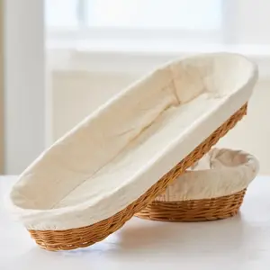 Panier d'épreuvage en rotin d'osier de pain de fermentation de Banneton en gros bon marché avec la doublure de tissu pour le levain