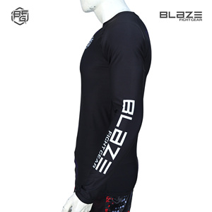 Personnalisable Rash Guard à manches longues pour hommes MMA Rash Guard Sublimation Logo pour BJJ Arts Martiaux - Product Image 3