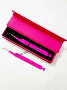 Beat 45 Degree <b>Pink</b> <b>Powder</b> Coating With Heart Cutout Design Silver Tip Stainless Steel Eyelash Extension Tweezers Beauty Tool - Product Image 5