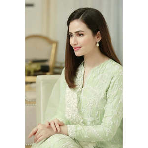 BAREEZE Ensemble 3 pièces en mousseline de soie brodée avec chemise et dupatta – Collection Printemps/Été – BIC-4605 - Product Image 3