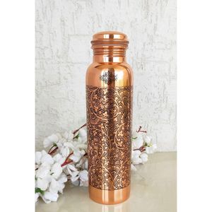 HF CRAFTS India House Bouteille d'eau artisanale 100% cuivre écologique style classique avec couvercle revêtement anti-corrosion Vaisselle - Product Image 2