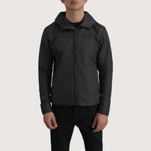 Chaqueta Cortavientos con Capucha Wesley de Alta Calidad en Negro, Estilo Casual Urbano, Cierre con Cremallera, Nuevo Diseño, Talla XS para Otoño - Product Image 4