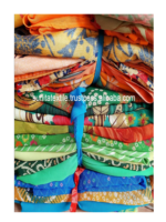Robe de nuit en soie style indien, Maxi, sous-vêtements pour femme, Kaftan, Kimono, Vintage, d'occasion, tissu en crêpe, Sari, vente en gros
