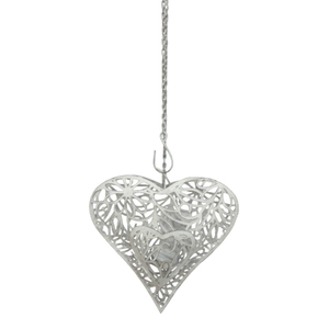 Hierro colgante/Cuentas Navidad colgante corazón blanco plateado para el hogar Navidad Festival decoración ornamento personalizado - Product Image 2