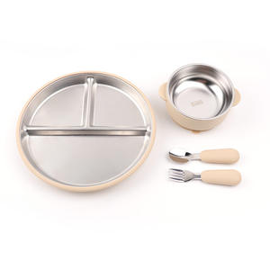 طقم طعام للأطفال من Yiyabb معزول بجدار مزدوج من الفولاذ المقاوم للصدأ من السيليكون لجزء تخزين طعام الأطفال - Product Image 4