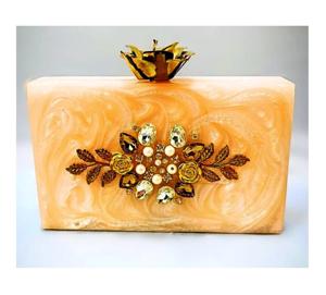 Pochette imprimée en bois à motifs floraux pour femmes avec amovible meilleure pochette personnalisée en résine artisanale indienne pour femmes Handen Made - Product Image 4