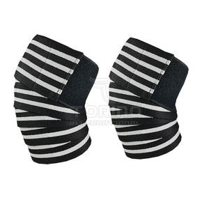 Rodilleras de Fitness largas personalizadas de alta elasticidad, gran oferta OEM, rodilleras de Fitness resistentes para levantamiento de pesas - Product Image 1