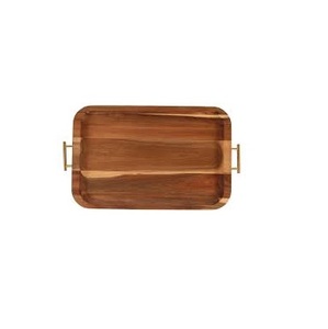 Exportateur de confiance vendant un plateau de service rectangulaire en bois fait main de haute qualité avec finition en bois naturel Design Unique - Product Image 1