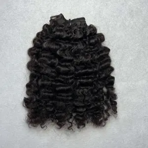 12 a 36 pulgadas Color negro Natural Envío rápido desde Vietnam Paquetes de tejido de cabello humano rizado birmano de un solo donante de doble dibujado - Product Image 1