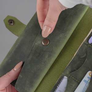 Portefeuille de luxe personnalisé pour homme en cuir véritable marron mince porte-cartes de crédit Long sac à main de luxe ouvert RFID à deux volets pour homme portefeuilles - Product Image 4