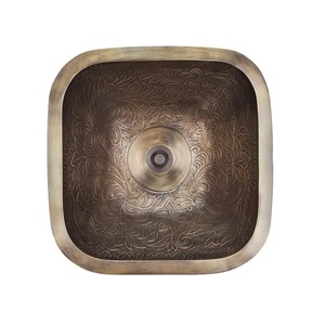 อ่างล้างหน้าทองแดงทรงสี่เหลี่ยมปรับขนาดได้อุปกรณ์ในครัวอ่างล้างจานทำจากศิลปะในบ้านดีไซน์ล่าสุด - Product Image 2