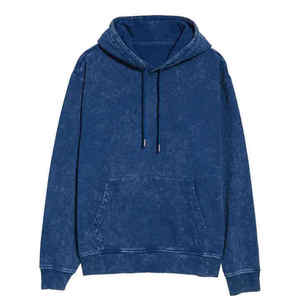 Sweat à capuche thermique vintage en coton mélangé 100% poids lourd, sur mesure, vente en gros pour l'hiver, lavage à l'acide - Product Image 1