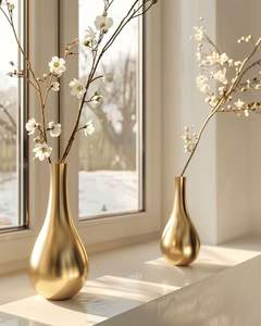 Jarrones de metal más vendidos en diseño personalizado y acabados hechos a mano para jardín, boda y decoración del hogar, florero único - Product Image 1