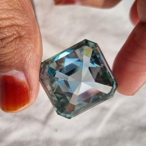 41 Ct Blue Asscher Cut <b>Moissanite</b> Diamond Blue <b>Loose</b> <b>Moissanite</b> VVS Clarity Making for <b>Moissanite</b> Pendant & Customized Jewelry - Product Image 2