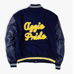 Para A & T Aggie Varsity Jacket manga de seda bordado recubierto frontal HBCU College Letterman - Product Image 5