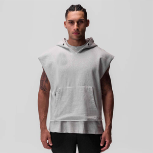 Sweat à capuche sans manches d'entraînement pour hommes-Sweat à capuche de gymnastique léger et respirant pour fitness et musculation - Product Image 1