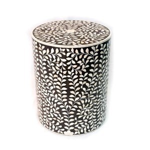 Wholesale New Handcrafted Bone Inlay Drum <b>Stool</b> <b>Tables</b> Modern Design Home Office Furniture Outdoor Use Direct Indian Exporter - Product Image 4