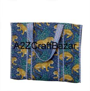 Sac fourre-tout à bandoulière longue en coton matelassé fait main pour femmes, écologique, style bohème indien, sacs à rayures pour courses - Product Image 5