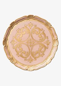 Plaque de chargement de table design en aluminium, plaque de chargement blanche et dorée, plaque de chargeur en métal design gaufré Chargeur western minimaliste - Product Image 3