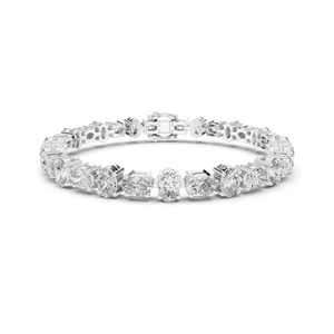 Bracelet tennis en diamant CVD de laboratoire 7,71 CT VVS-VS EF, taille ovale, or 18 carats, 14 carats, 10 carats et argent 925, or rose, or jaune, or blanc - Product Image 2