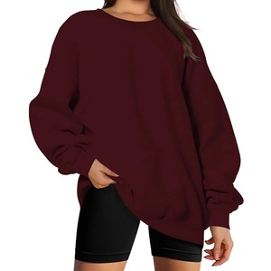 Sweat-shirt à col montant long et ample pour femme, en polaire chaud, coupe ample, en coton doux, décontracté, pour l'automne/hiver, mode de rue - Product Image 1