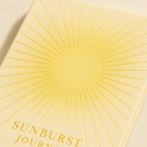 Diario LABON Sunburst Premium con Copertina Rigida Color Crema, Dettagli in Lamina Dorata per Appunti Quotidiani Consapevoli - Product Image 3