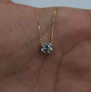 925เงินสเตอร์ลิง14K ชุดฝา zircon ชุบทองได้รับการรับรอง IGI สร้อยคอจี้สำหรับผู้หญิง1กะรัตของขวัญเครื่องประดับที่สง่างาม - Product Image 2