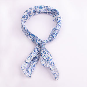 Pañuelo Cuadrado de Algodón Transpirable y Ecológico con Estampado Floral Personalizado, Pañuelo Suave para Atar en la Cabeza, Unisex, OEM, ODM, Venta al por Mayor, 21X21 - Product Image 5