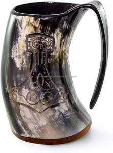 Tazas de cuerno vikingo de búfalo para bebidas de hotel y cuernos decorativos de exportación a granel de India - Product Image 5