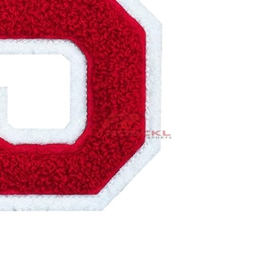 Transfert de chaleur mode 3D Logo grande lettre chiffres et nom vêtement Chenille patchs sweats à capuche personnalisé Chenille patchs personnalisés - Product Image 5