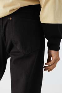 Vaqueros de mezclilla azules rectos de alta calidad estilo baggy a la moda, vaqueros baggy personalizados para hombre, vaqueros holgados de estilo hip hop urbano. - Product Image 4