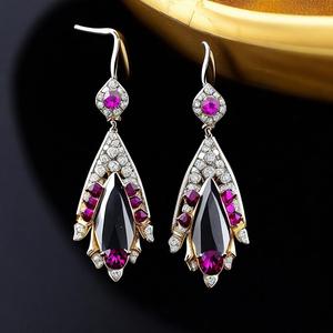 Pendientes colgantes de ónix negro natural tendencia plata esterlina 925 al por mayor accesorios de moda de alambre de oreja - Product Image 6