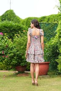 Robe courte indienne faite à la main en coton personnalisé mariée cadeau de mariage vêtements d'été imprimé floral cadeau pour sa fille cadeau d'anniversaire dres - Product Image 3