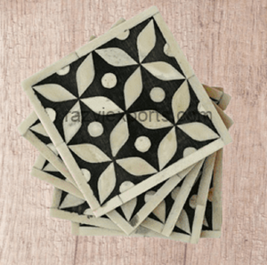 Juego de posavasos de resina y incrustaciones de hueso personalizadas de la mejor calidad, alfombrilla y almohadilla del fabricante indio para piedra de comedor de cocina - Product Image 4